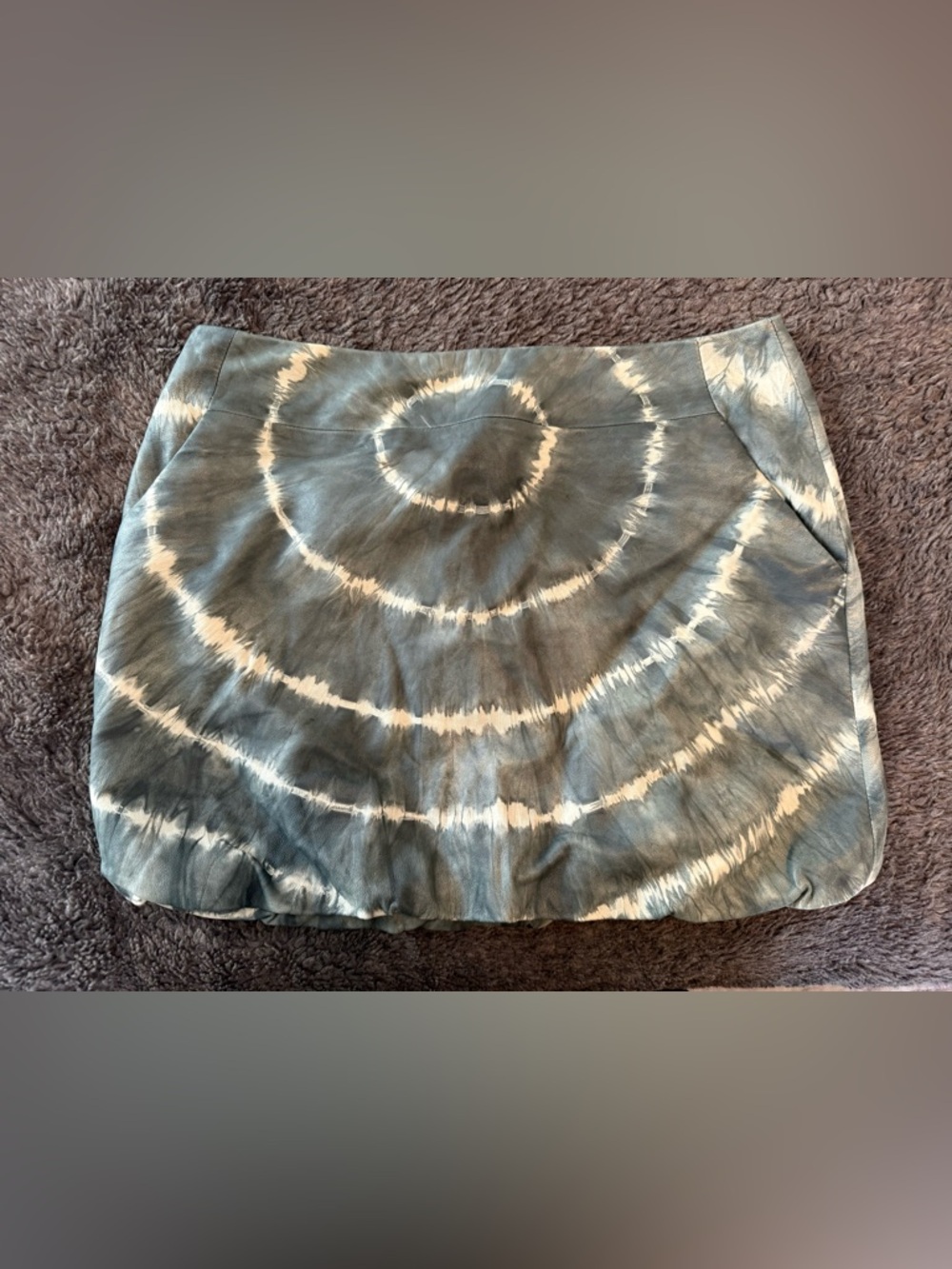 Tory Burch Tie-Dye Leather Mini-Skirt (with pockets!)